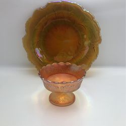 Carnival Plate and Small Bowl 