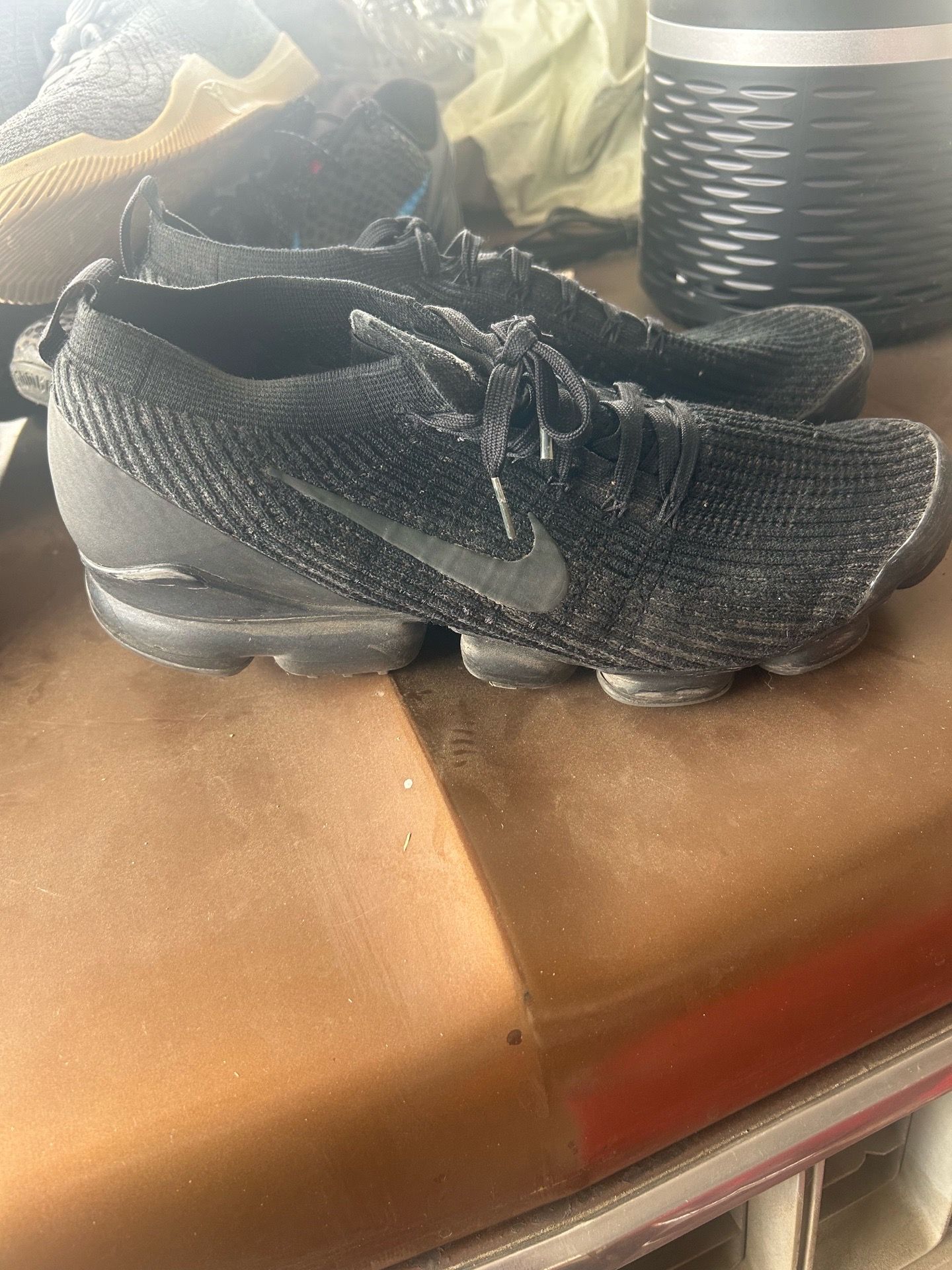 Nike Air VaporMax Flyknit 3 sneakers in a triple black colorway