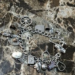 925 Silver Bracelet With Charms