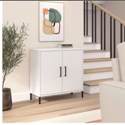 Brand New In The Box- Bush Furniture Essence Low Storage Cabinet with Doors in White | Organizers and Shelves for Home Office Workspace, Living Room,