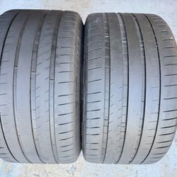 Two Tires 315/30/21 Michelin Pilot Sport 4S With 70% Left Acoustic Porsche Mercedes GT