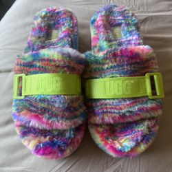 Rainbow Platform Ugg Slides