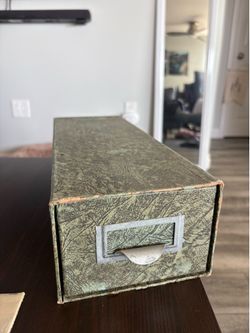 Vintage Index Card File Box