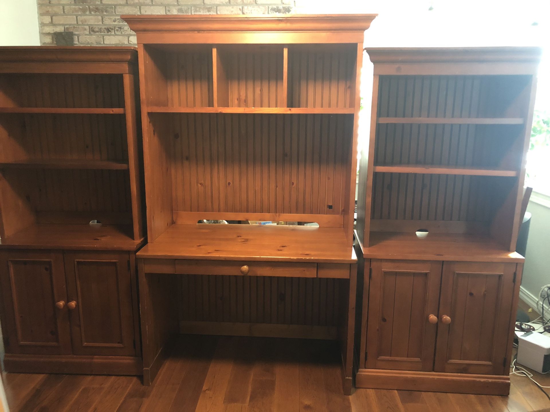 Crate and Barrel Desk and two shelving units