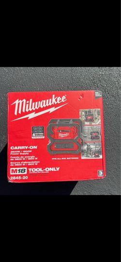 Milwaukee M18 18V Lithium-lon Cordless 3600-Watt/1800-Watt Battery Powered Power Supply