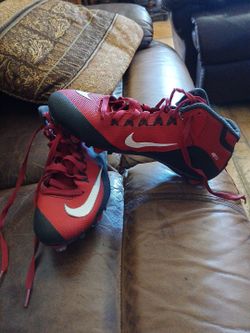 Size 10.5 Nike Alpha Pro Red and Black Football Cleats