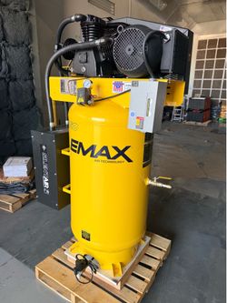 New EMAX Silent Air Industrial E350 Series 80 Gal. 175 psi 7.5 HP 31 CFM 1-Phase 2-Stage Stationary Electric Air Compressor
