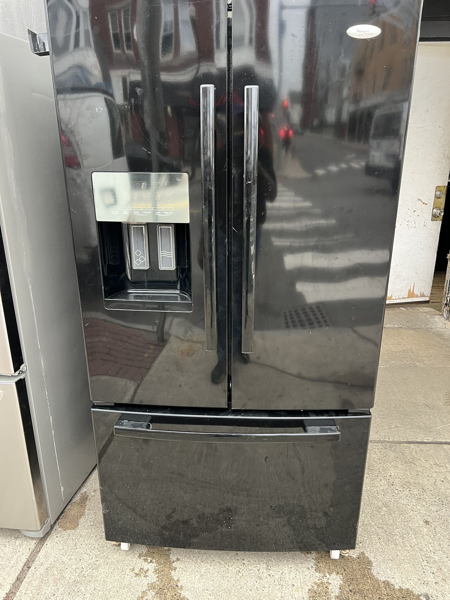 Black Refrigerator WHIRLPOOL 36”wide 69” And 3 Months Warranty 