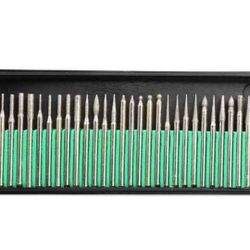 30PCS Diamond Burr Set 2.35mm Shank for Rotary Tool Grinder – Drill Bits for Wood Glass Ceramic Metal Stone Nail Carving and Polishing