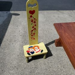 Stool - Decorative Painted Vintage Raggedy Ann & Andy