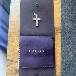 Lagos Two-Tone Superfine Beaded Cross Amulet