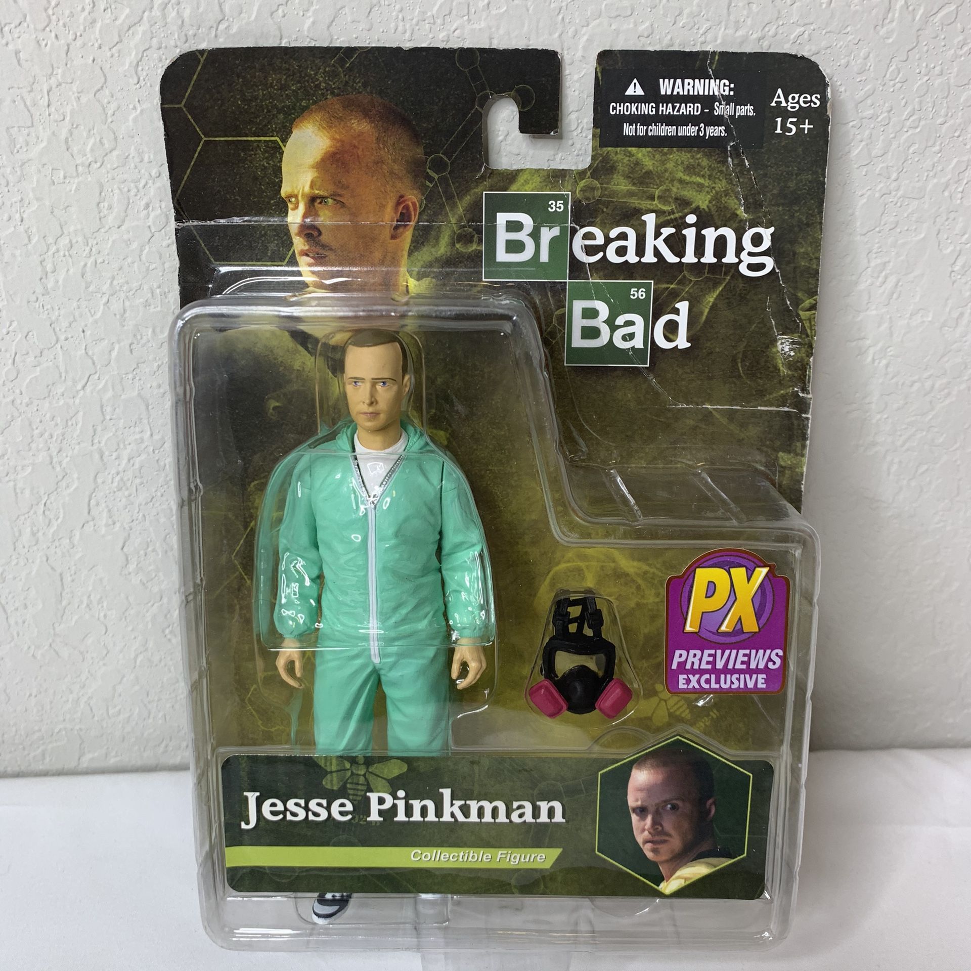 Breaking Bad Jesse Pinkman Mezco Toys Blue Hazmat Suit Collectible Action Figure