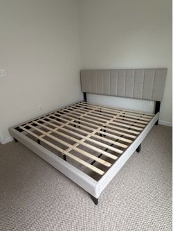 Upholstered king bed frame
