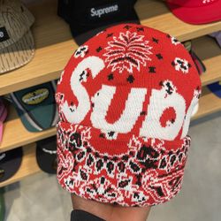Supreme Bandana Beanie Red 