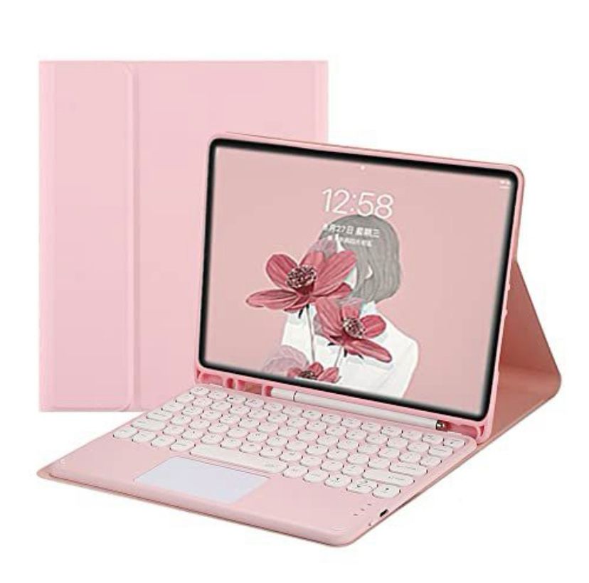 iPad Mini 5th Generation Mini 4 Keyboard Case Touchpad Detachable Keyboard with Pencil Holder Round Key Color Slim Smart Cover for Mini 5th Ge