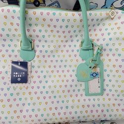 New Collab, $80 Roller Rabbit Geo Hearts Softside Duffel Bag