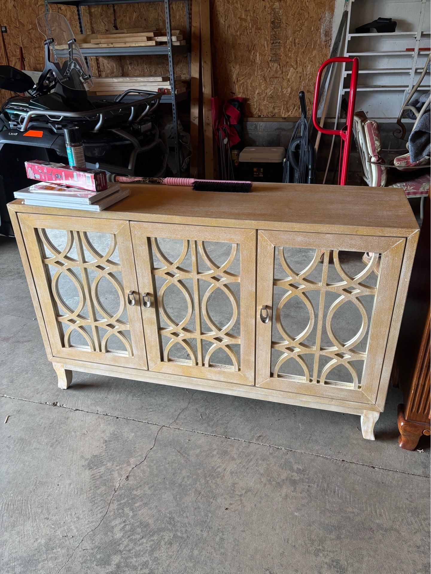 Beige TV stand