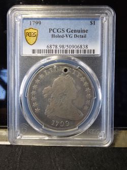 1799 DRAPED BUST DOLLAR VG DETAILS HOLED