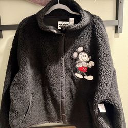 Disney Adult Jacket - Mickey  Black Zipper XXL