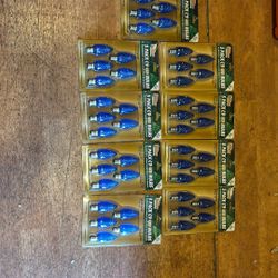 9 Total Packs Of 5 In Each C9 Blue LED Christmas Bulbs..