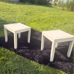 Pair of white table