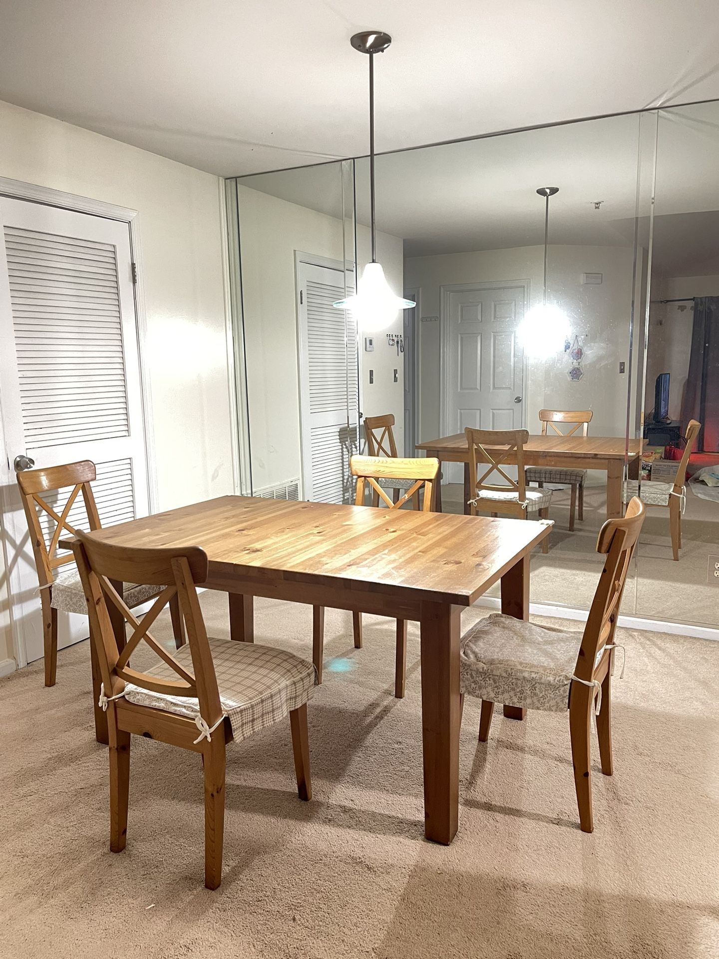 IKEA STORNÄS Solid Wood Dining Table with 4 Chairs (2 Damaged) – $100 OBO