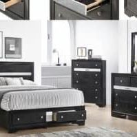 Queen Storage Bedroom Set With 10 Inch Orthopedic Mattress Included 