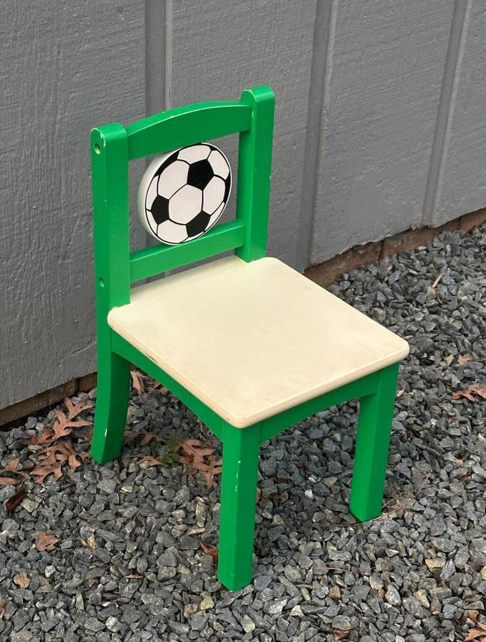 Sturdy Kids Single Chair With Cutout Soccer Ball