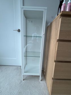 IKEA Glass-door cabinet, metal/white,