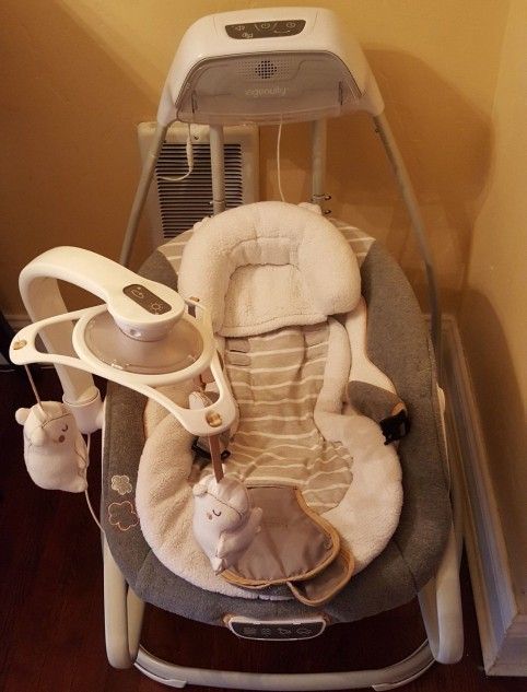 Ingenuity Boutique Collection 2-in-1 SmartSize Gliding Swing and Rocker/Bouncer - Bella Teddy