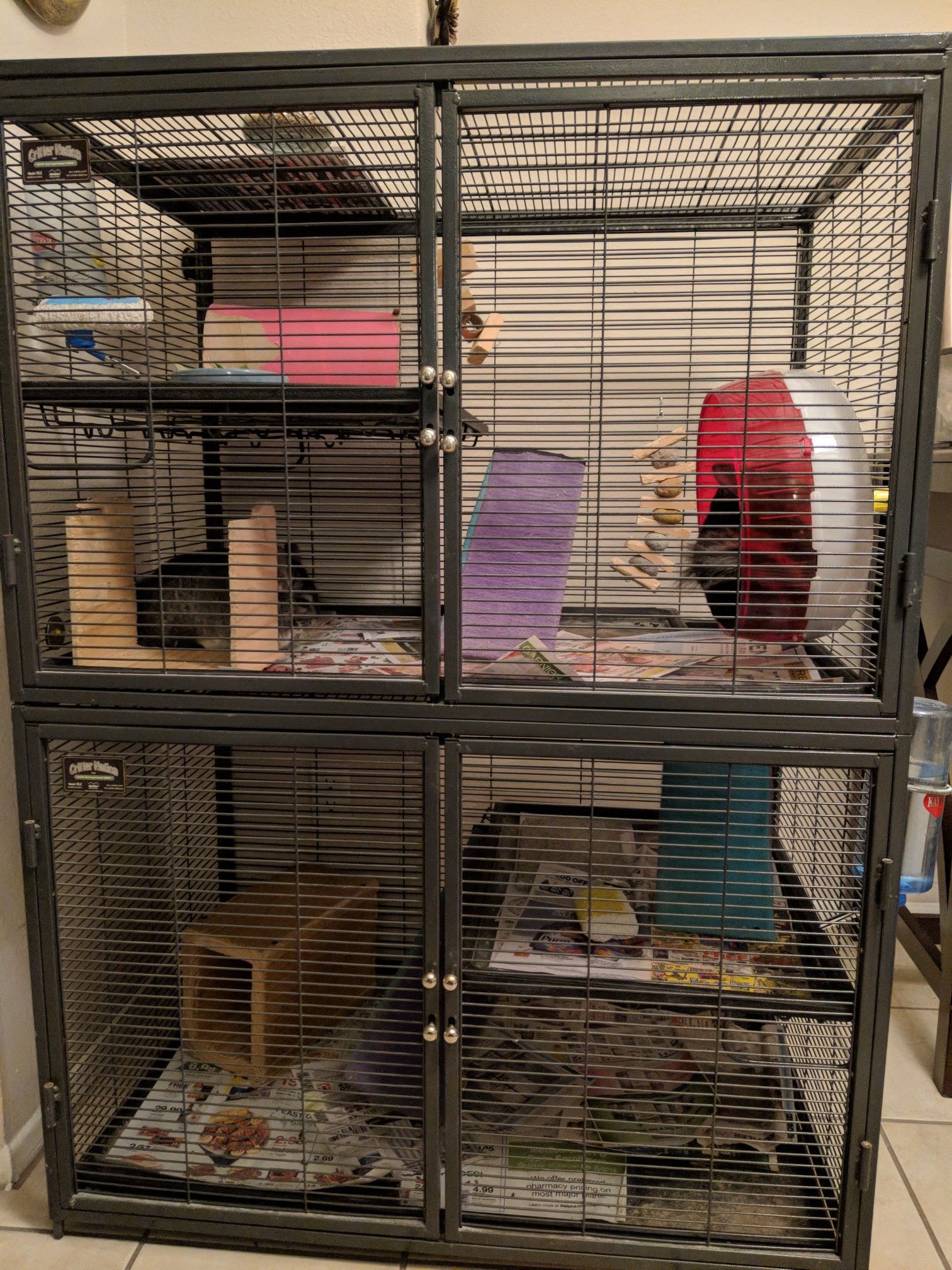 4 ft. tall chinchilla cage and other supplies