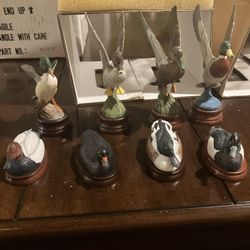 Franklin Mint Super Rare North American Duck Chess Set 16 Pieces-no Board