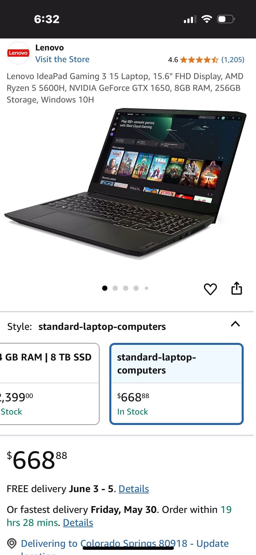 Leveno IdeaPad Gaming3 15”Laptop