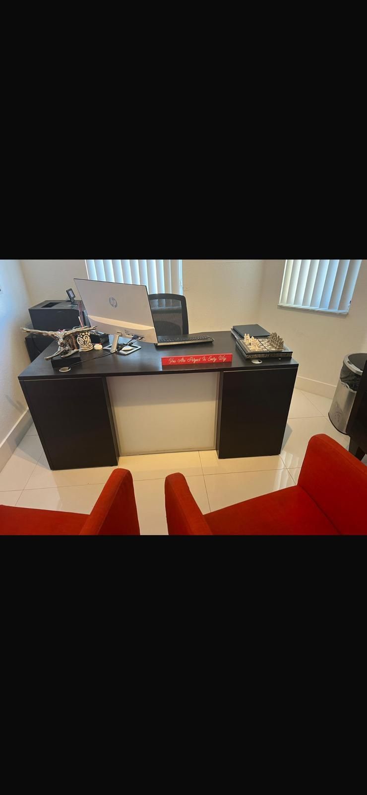 Dark brown office desk