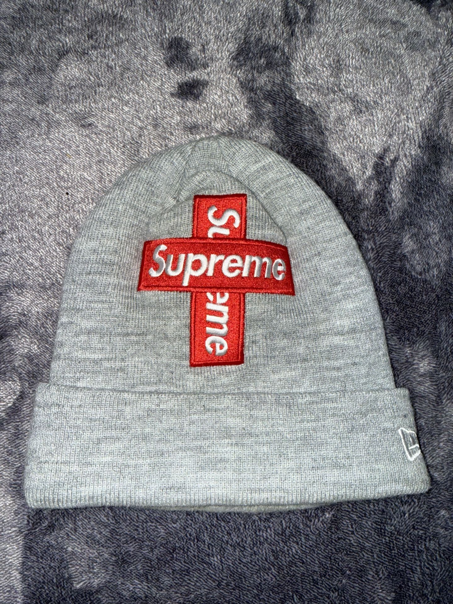 supreme cross box logo beanie
