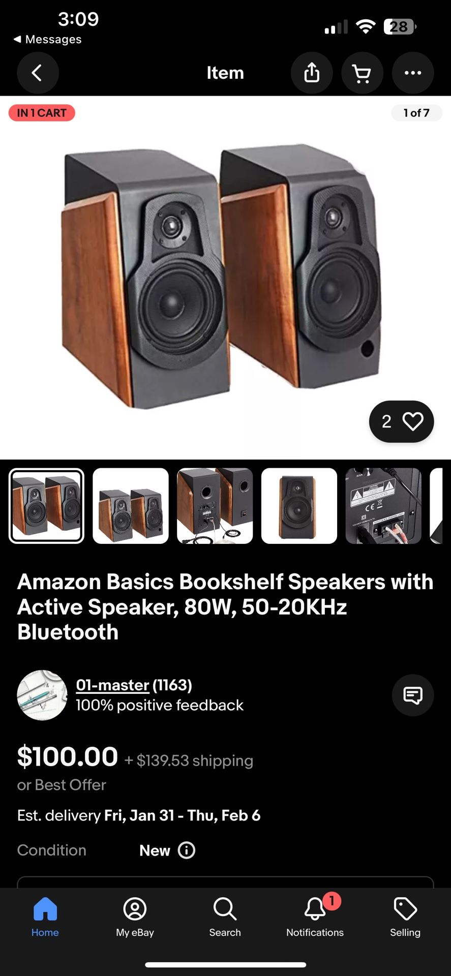 Amazon Basic Bookshelf Speakers New in box