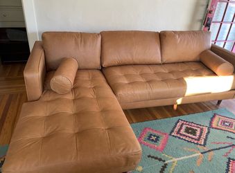 Dennes Leather 2-Piece Chaise Sectional (102") West Elm