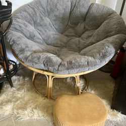 Papasan Chair & Foot Stool 