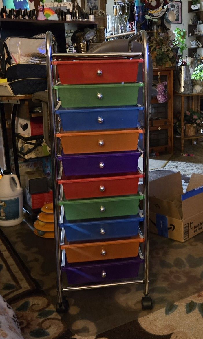 10 Drawer Rolling Cart