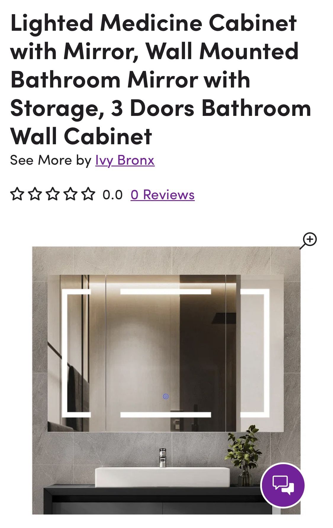 Lighted Bathroom medicine cabinet with mirror