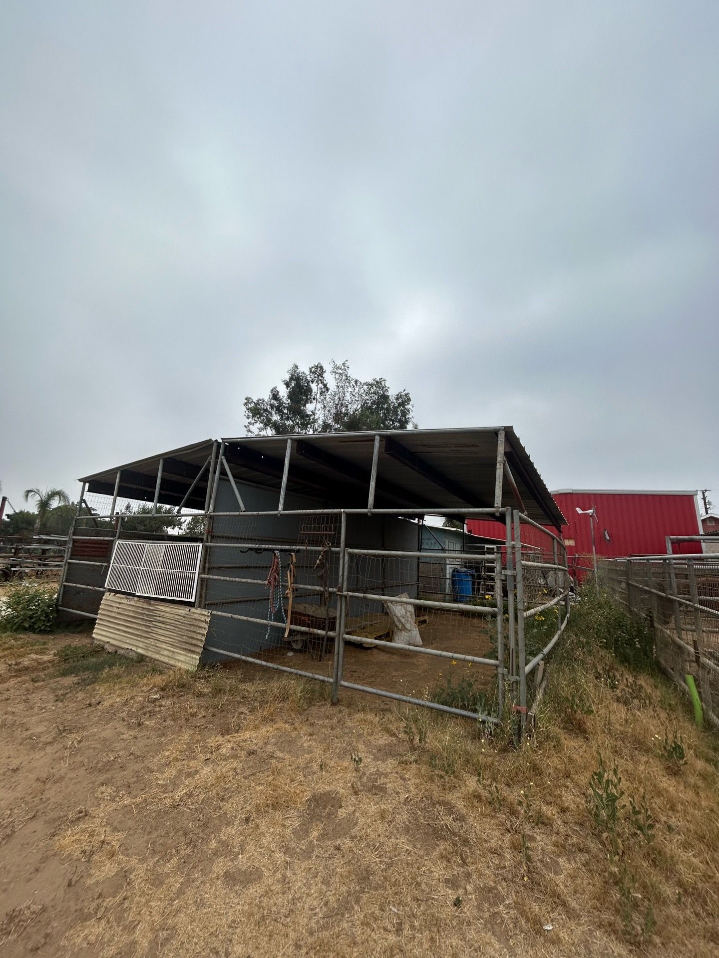 2 horse stalls and roof
