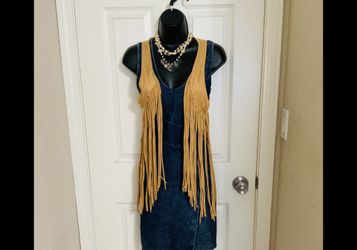 Mustard Color Fringe Vest