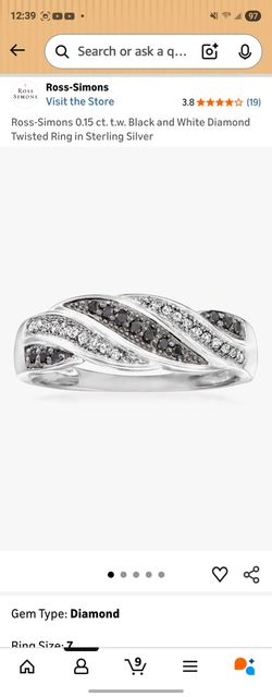 Ross-Simons 0.15 ct. t.w. Black and White Diamond Twisted Ring in Sterling Silver