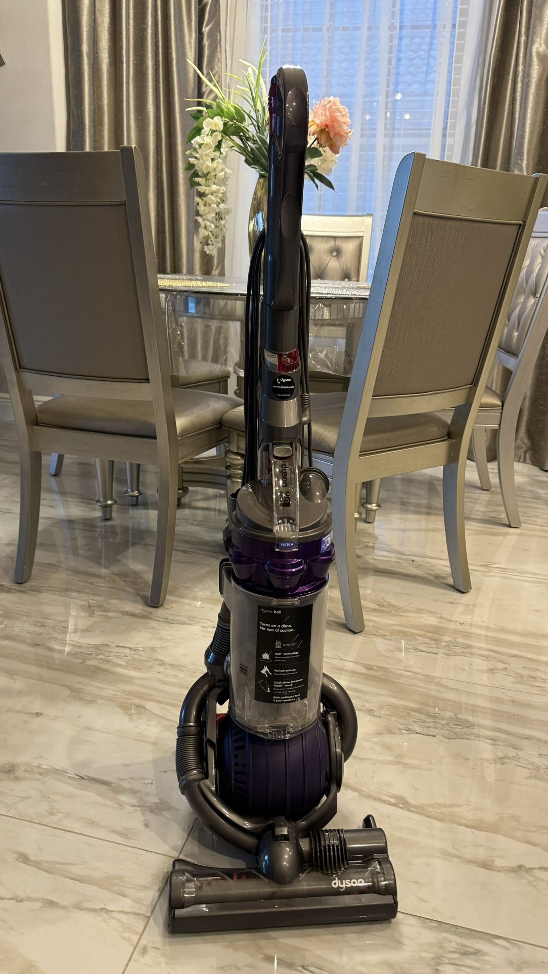 Dyson Dc25 Animal Ball Upright Vacuum Cleaner Grey And Purple Corded Bagless