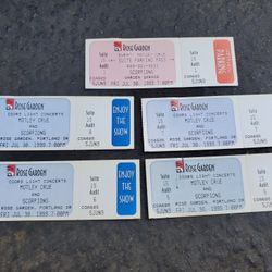 Unused 1999 multi crue and the scorpions concert tickets
