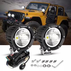 AUXBEAM 2pcs 4 Inch 72W Round Offroad LED Driving Spot Light Truck Jeep UTV Boat