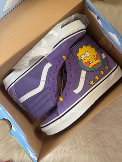 NIB Vans x The Simpsons purple high tops