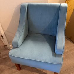 Light Blue Velvet Accent Chair