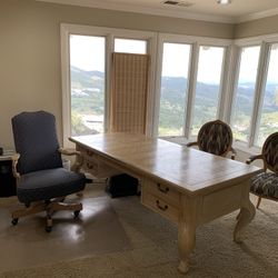 Desk And 3 Chairs 