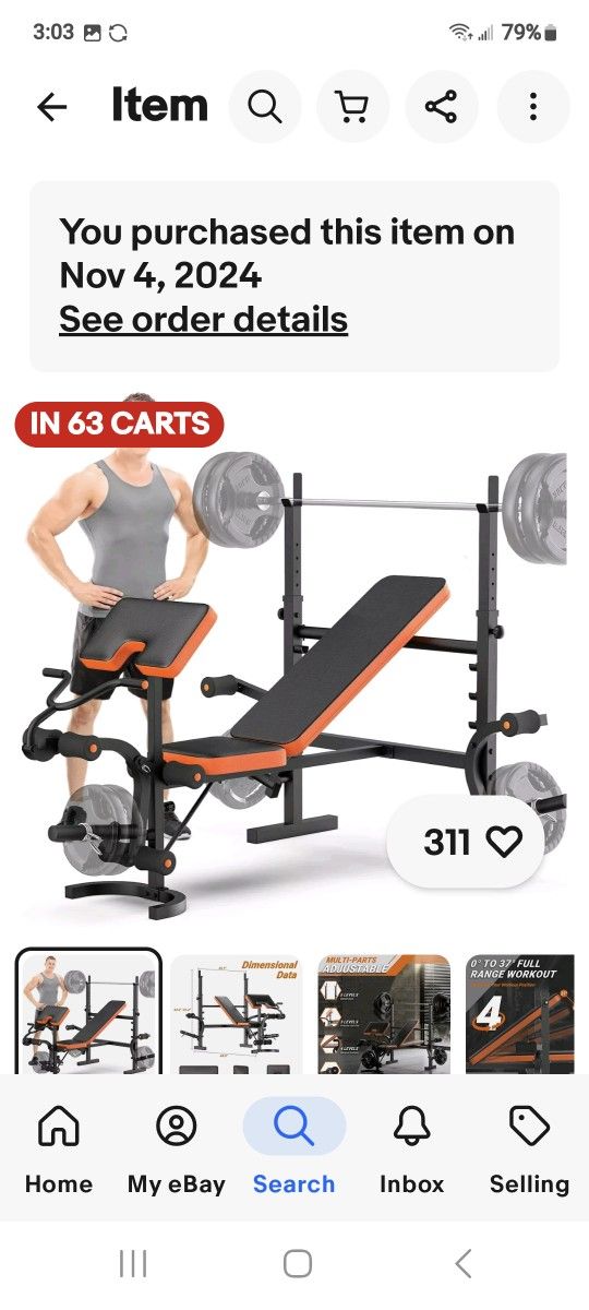 Adjustable Weight Bench Press W/Squat Rack